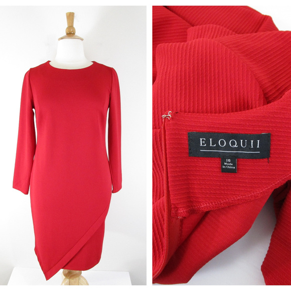 plus size red sheath dress